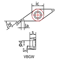 Công cụ cắt PCBN (Dao cắt cho gia công), VBGW